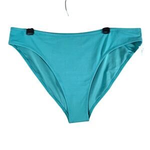 NWT Old Navy Bikini Bottom Women XXL Teal Textured Mid Rise Stretch Swim Casual